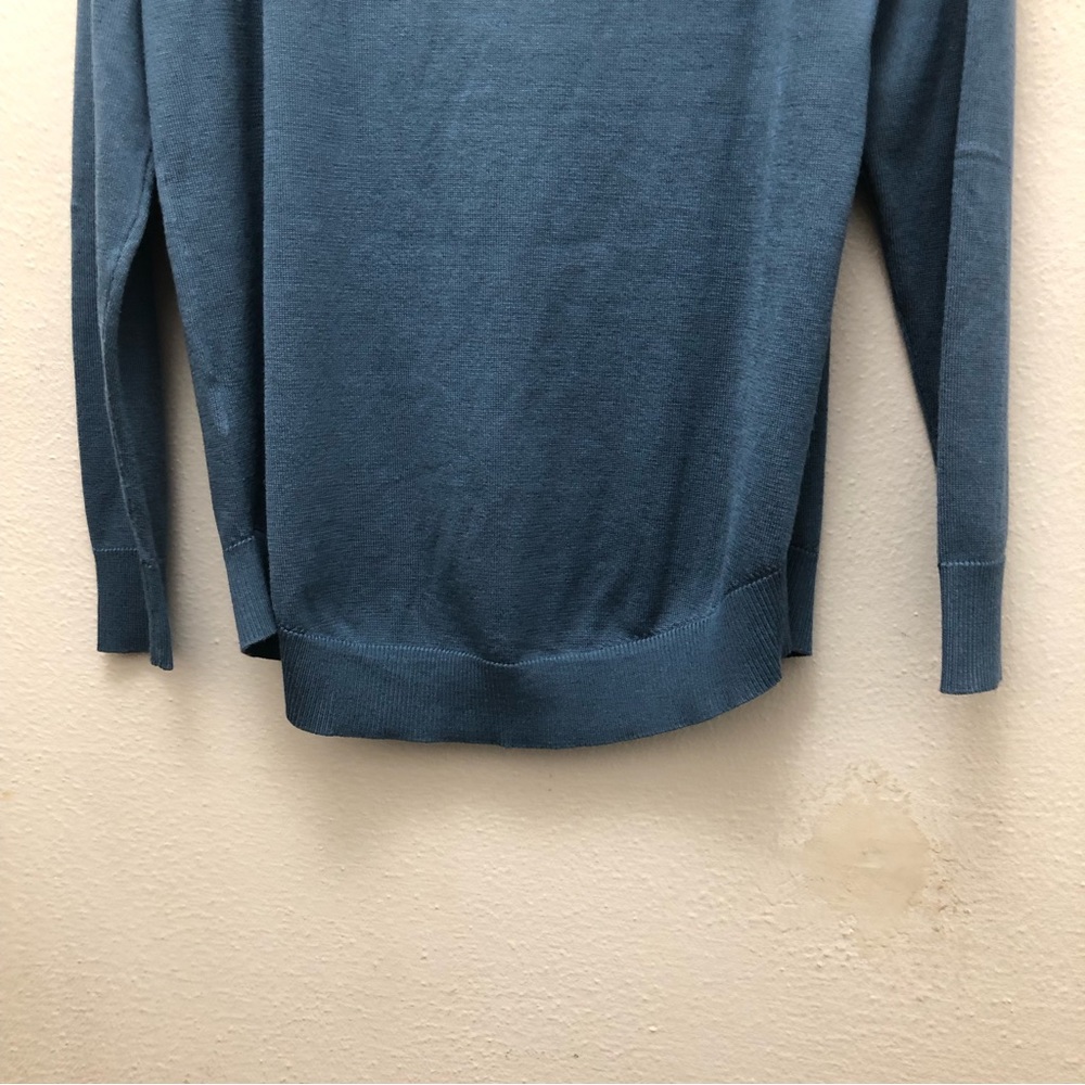 Cable & Gauge Long Sleeve Crew Neck Rayon/Polyester Knit Sweater W Size SP Blue - Picture 6 of 9
